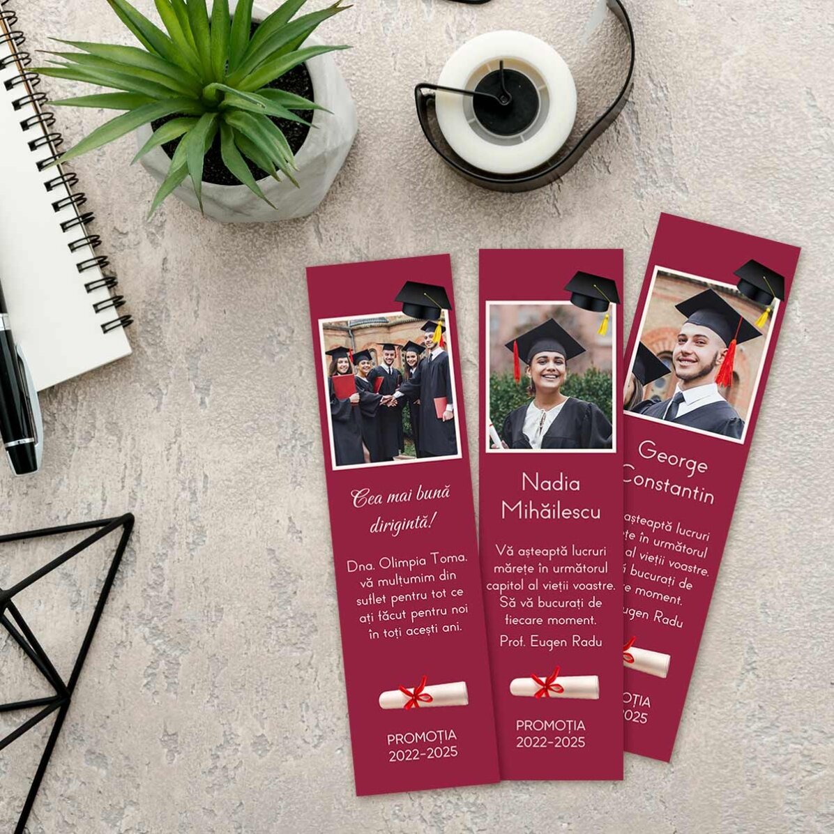 Personalisiertes Lesezeichen mit Foto und Botschaft – Abschluss