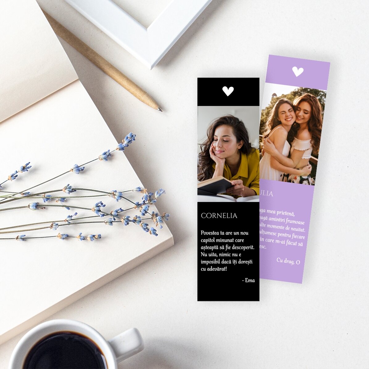 Personalisiertes Lesezeichen mit Foto und Text – For you