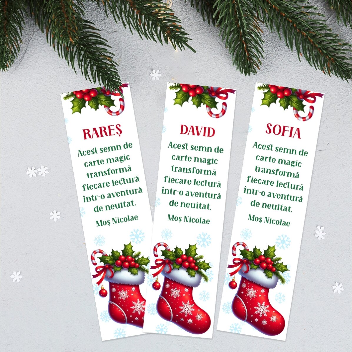 Personalisiertes Lesezeichen mit Text – Mit lieben Grüßen, Nikolaus
