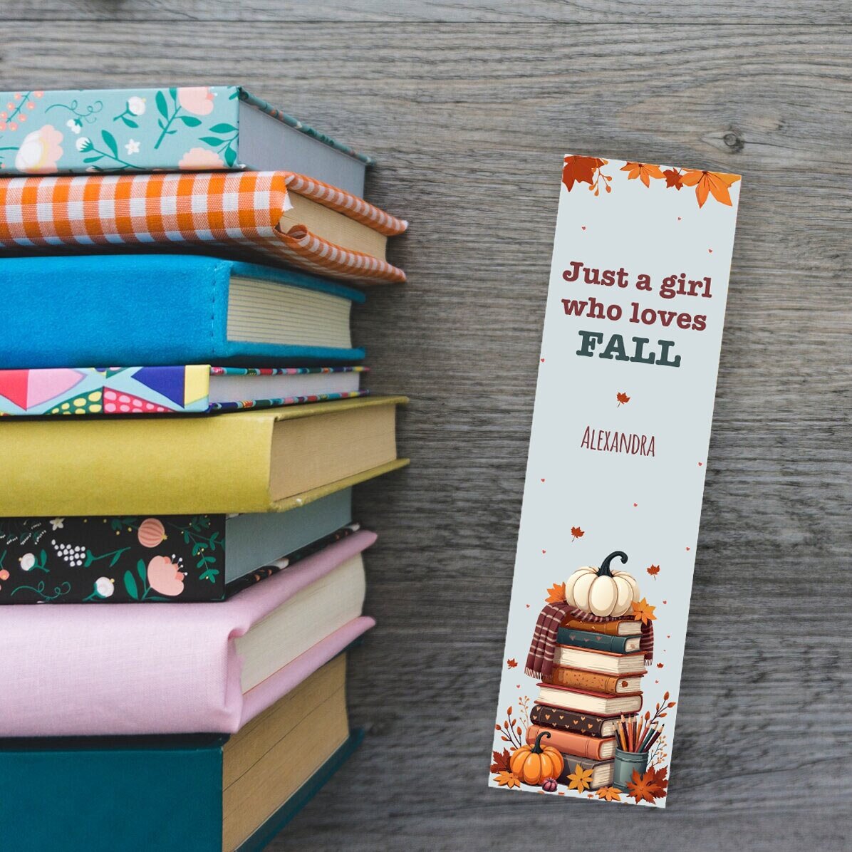 Personalised bookmark with text - Fall
