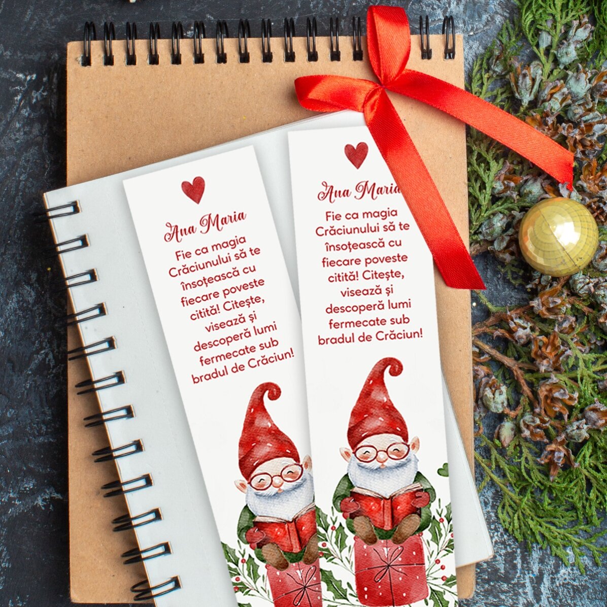 Personalised bookmark with text - Father Christmas