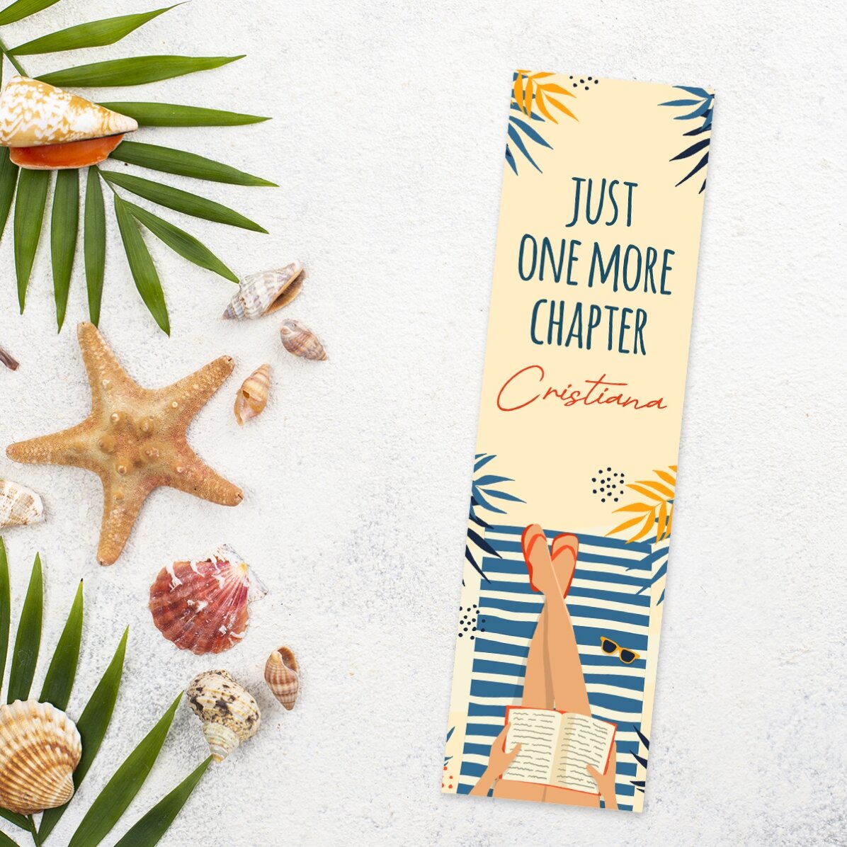Personalisiertes Lesezeichen mit Text – Summer