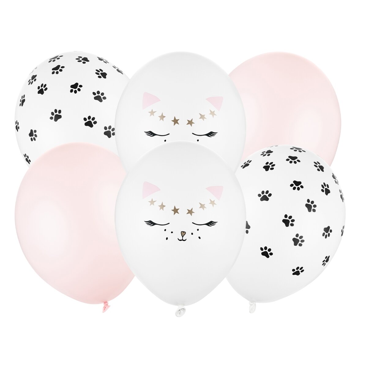 Set of 6 mixed balloons - Kittens