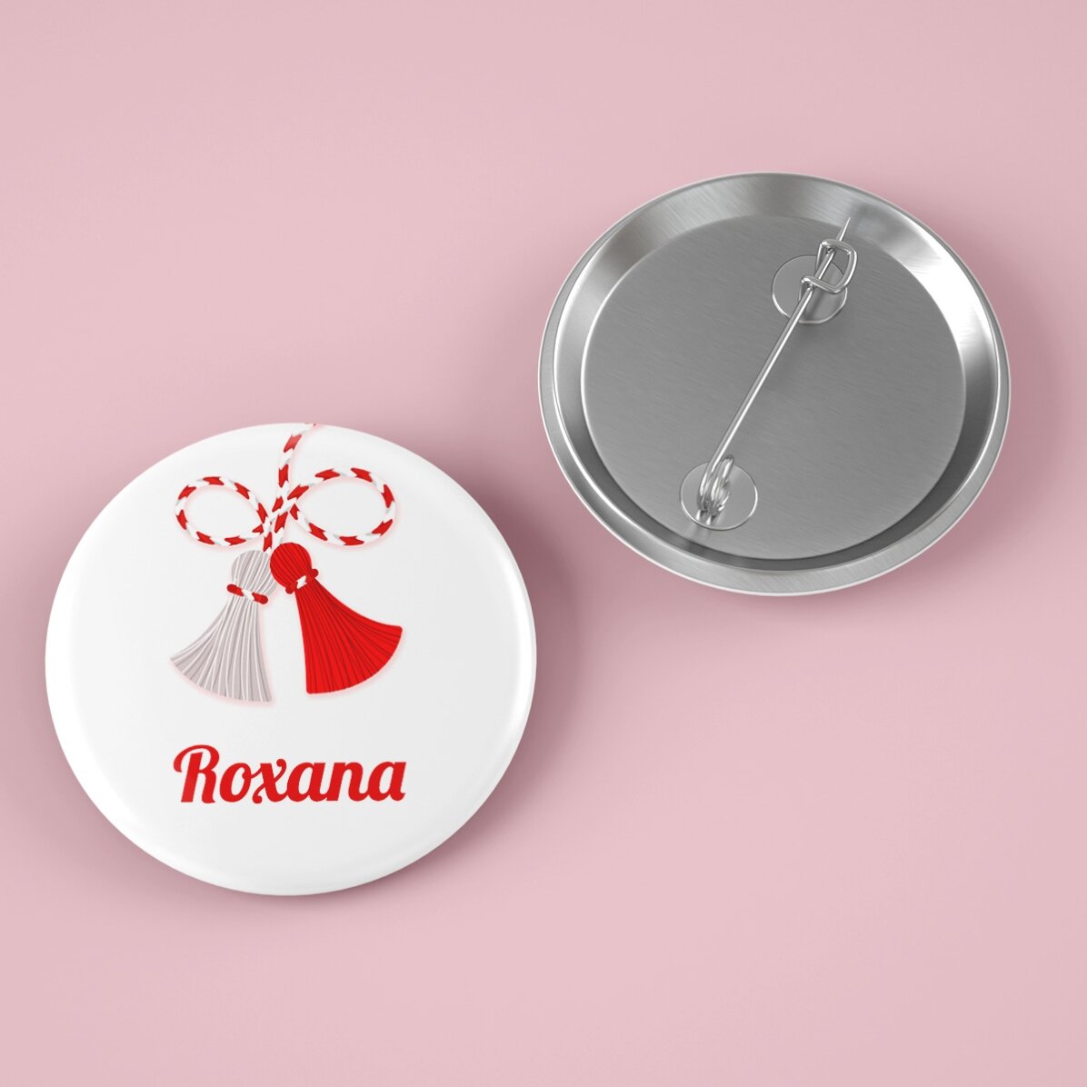 Gift set with mini chocolate bar and personalised badge with name