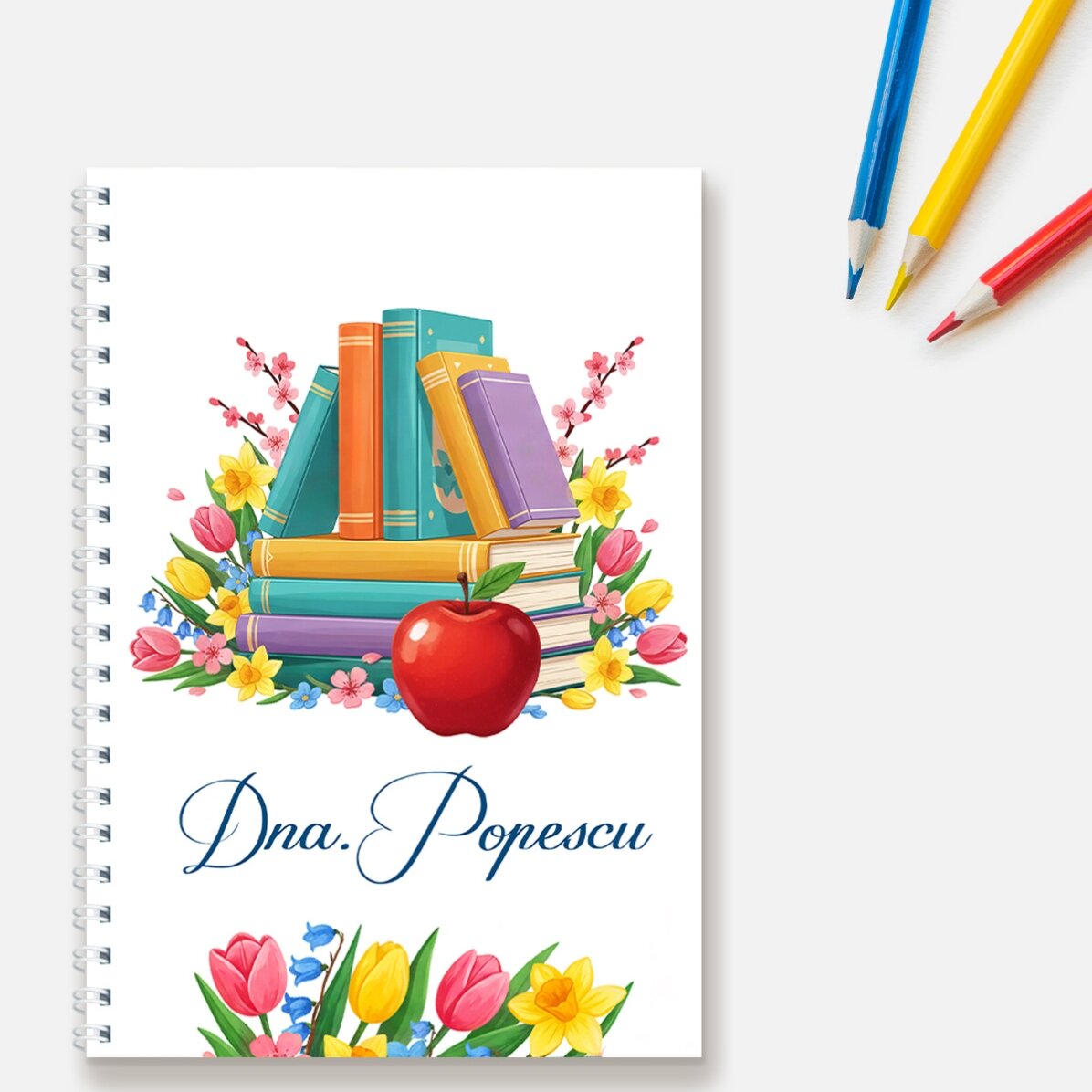 Geschenkset für Lehrerinnen – Bücher und Blumen