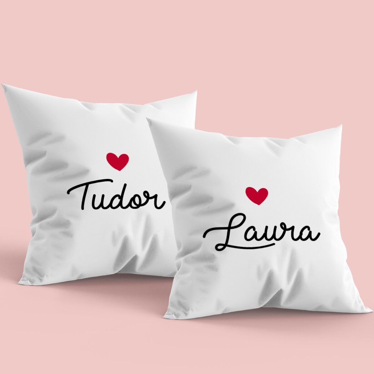 2er-Set personalisierte Kissen mit Namen – Love