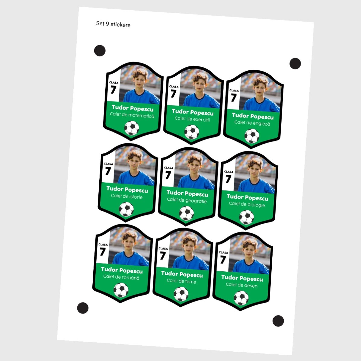 Set mit 9 personalisierten Aufklebern (selbstklebende Etiketten) – FIFA