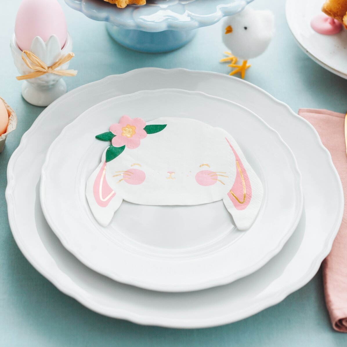 Set mit 20 dekorativen Servietten – Bunny