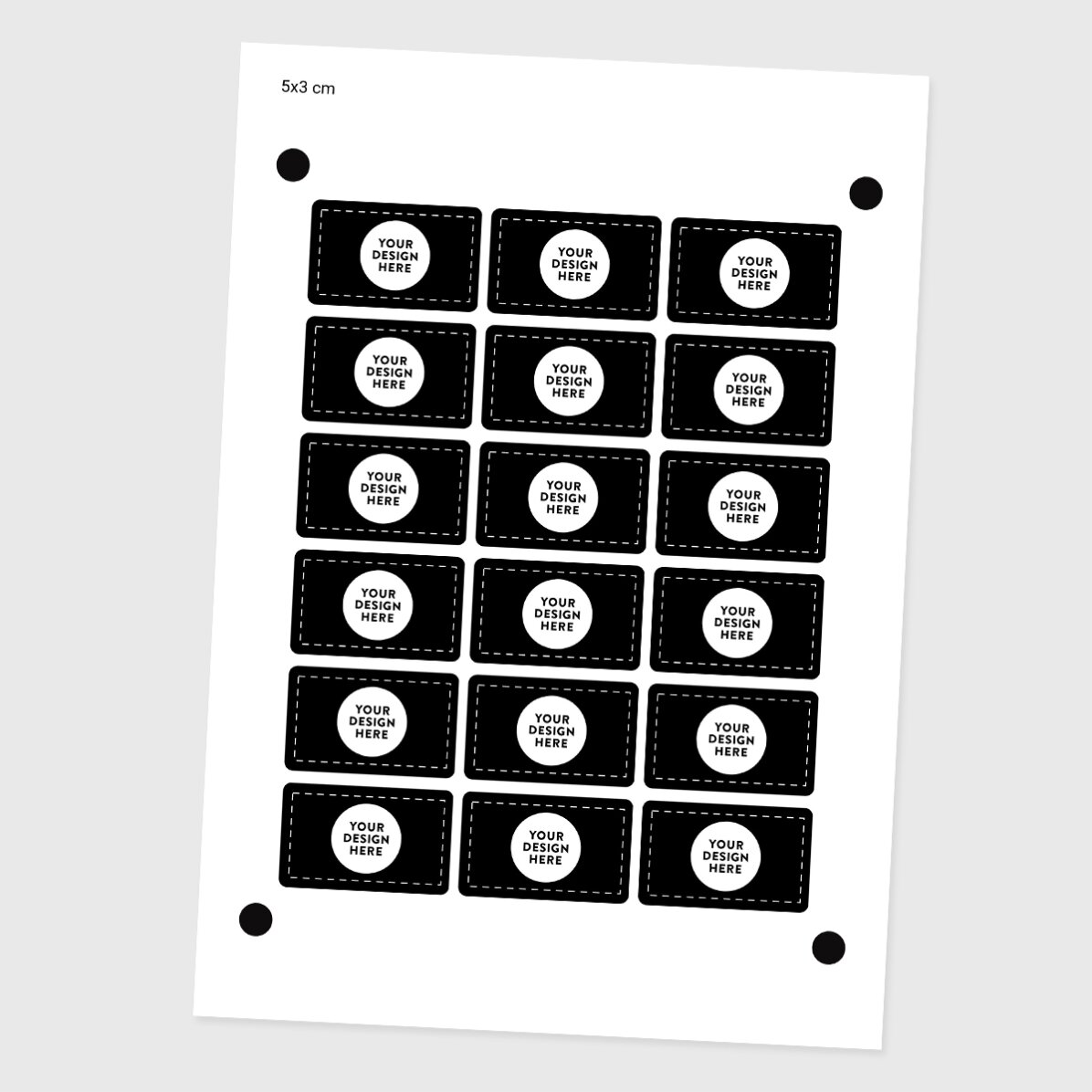 Set of stickers (self-adhesive labels) with rounded corners, customised with your graphics