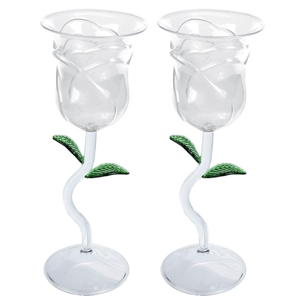 Set mit zwei Gläsern – Rosen