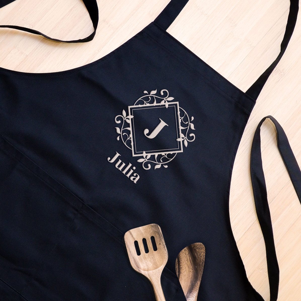 Individuell gestaltete Sortierkarte mit Monogramm und Text – Leaves