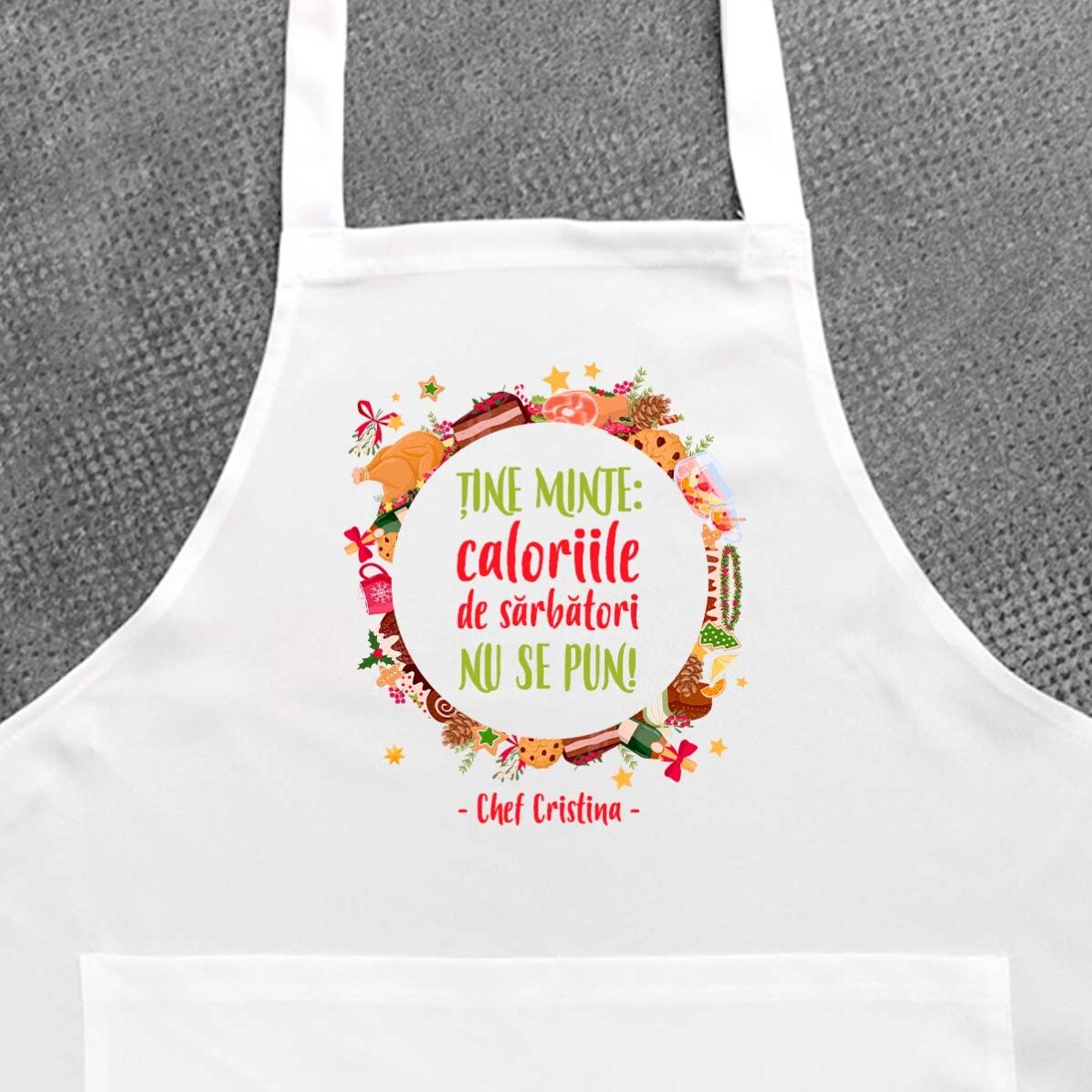 Personalised apron with text - Christmas calories