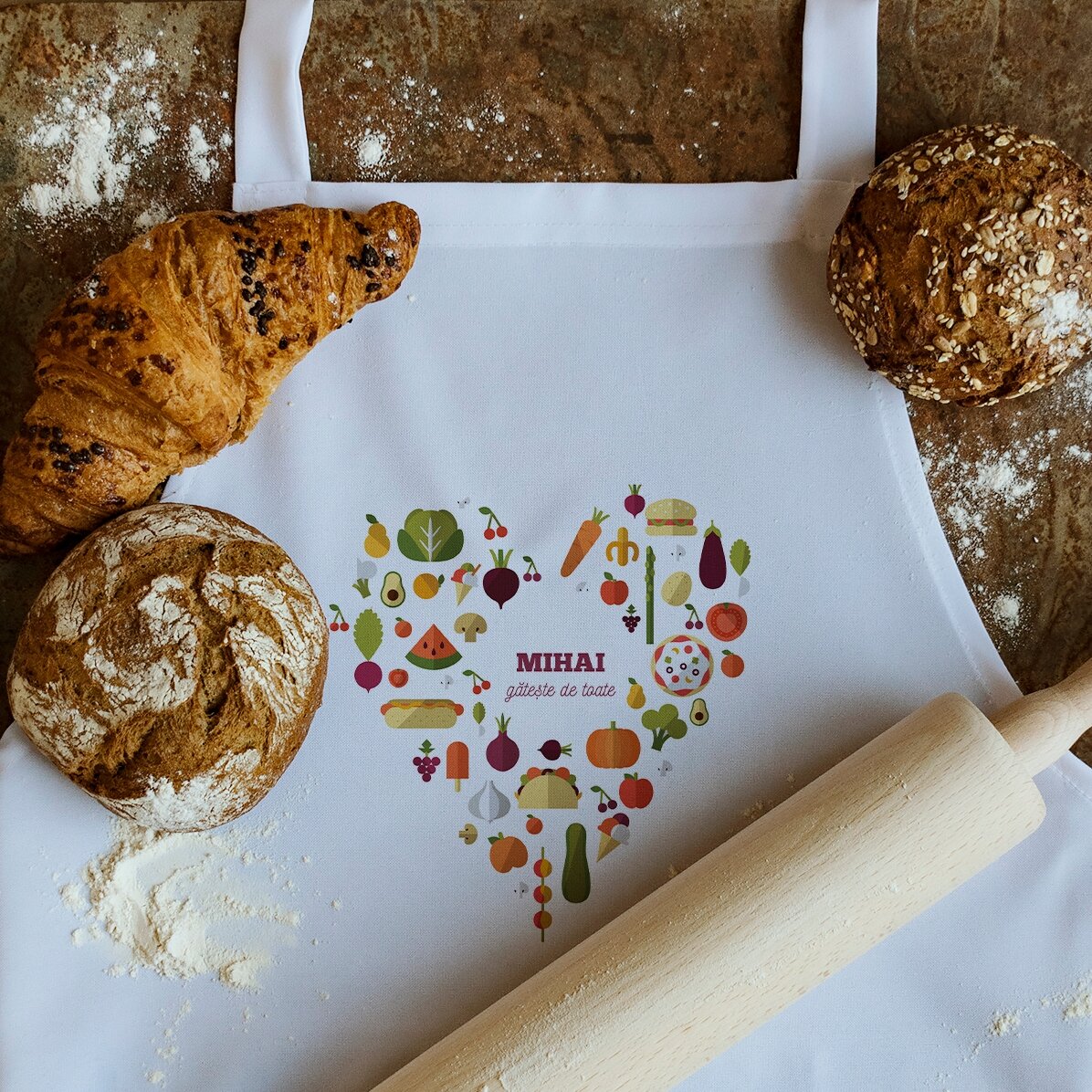 Individuell gestaltete Tasse mit Text – Motiv „Heart Food“