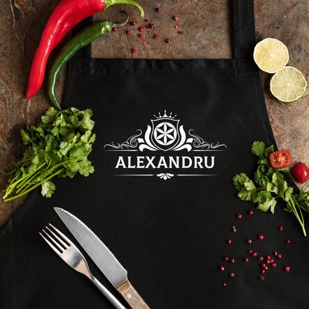 Customised apron with text - Royal