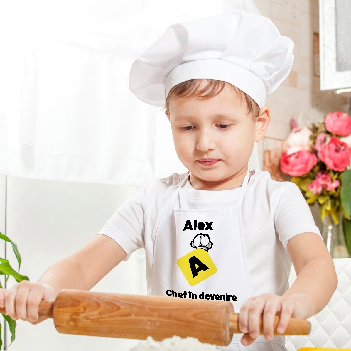 Individuell gestaltete Kindersorte mit Text – „Koch in spe“