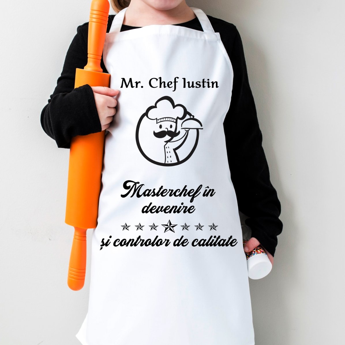Individuell gestaltete Kindersortierkiste mit Text – Masterchef
