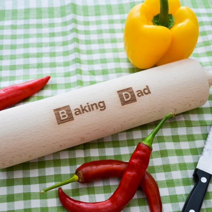 Individuell gestalteter Holz-Teigroller – Baking Person