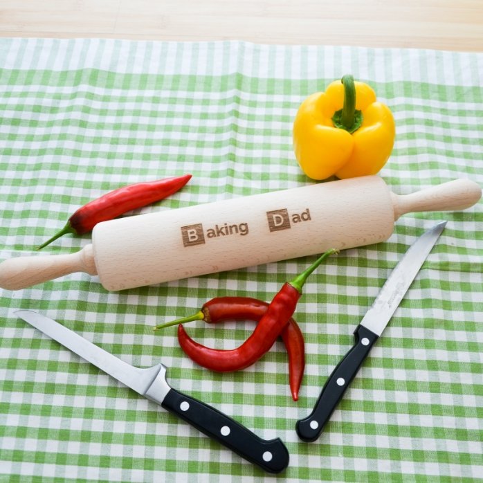 Individuell gestalteter Holz-Teigroller – Baking Person