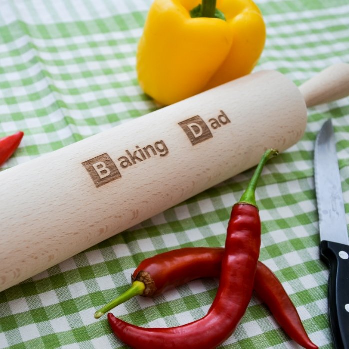 Individuell gestalteter Holz-Teigroller – Baking Person