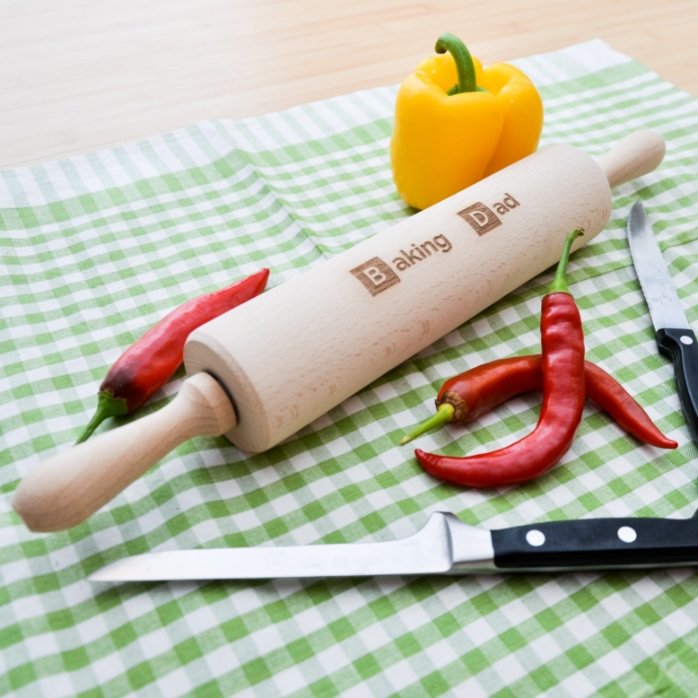 Individuell gestalteter Holz-Teigroller – Baking Person