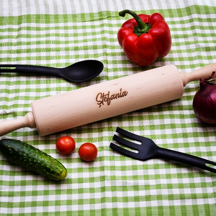 Wooden rolling pin personalised with your name