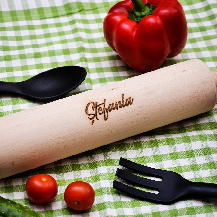 Wooden rolling pin personalised with your name