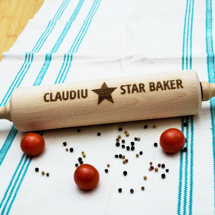 Individuell gestalteter Holz-Teigroller – Star Baker