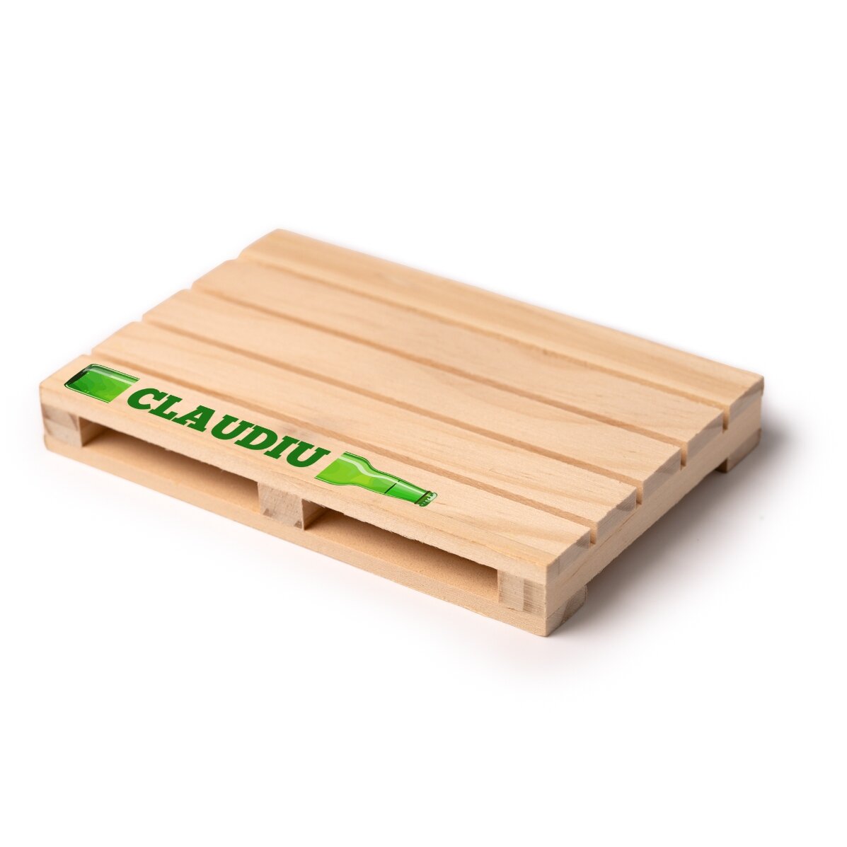 Personalised pallet-shaped glass holder with name - My beer