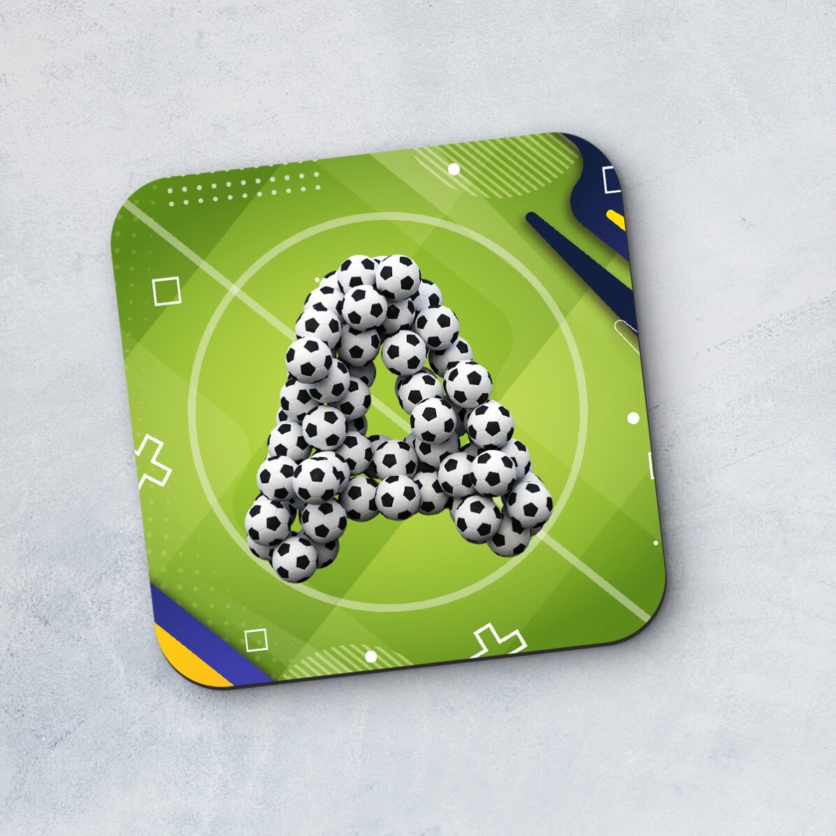 Personalisierter Gläserhalter mit Initiale – Fußball