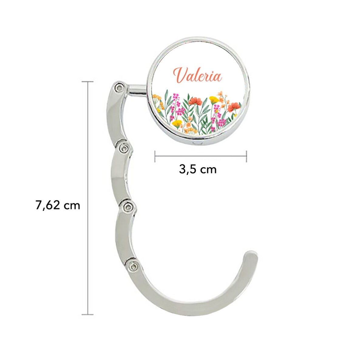 Personalisierter Taschenhalter für den Tisch mit Namen – Flowers