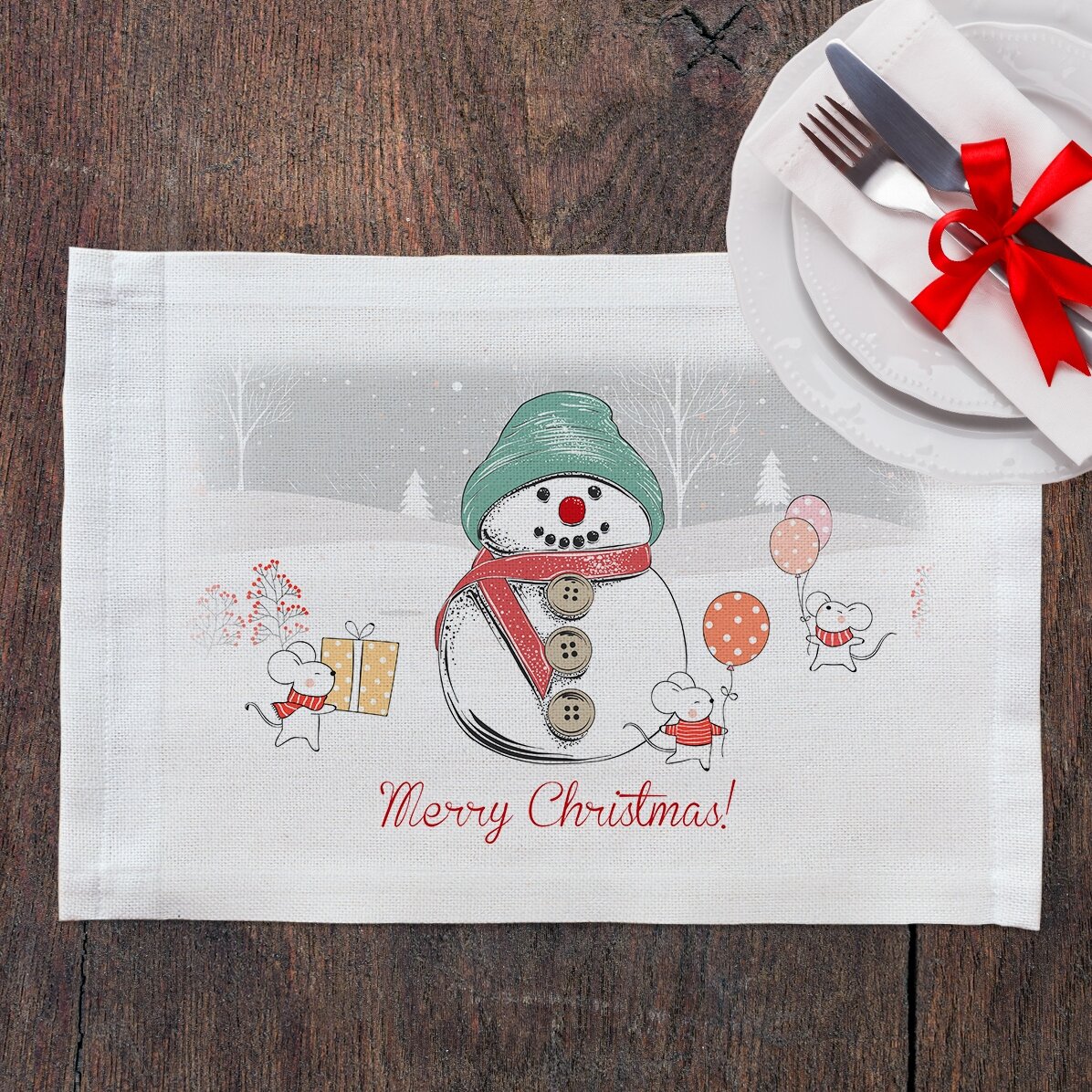 Individuell gestalteter Tellerhalter – Frohe Weihnachten!