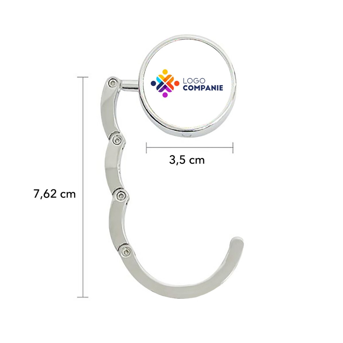 Individuell mit Logo gestalteter Taschenhalter für den Tisch