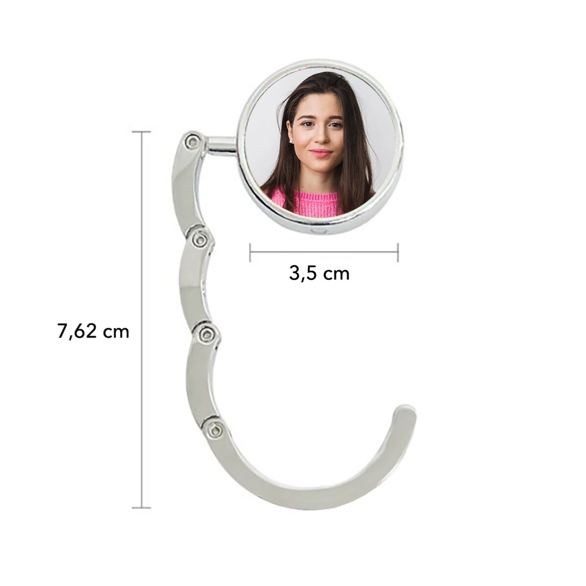 Individuell gestalteter Taschenhalter für den Tisch mit einem Foto