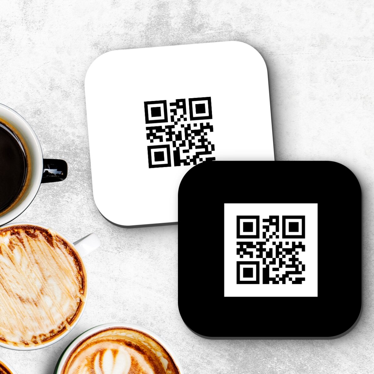 Personalisierter Glashalter mit QR-Code