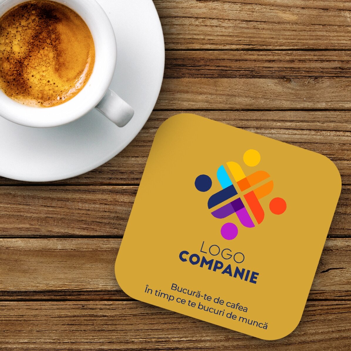 Personalised cup holder with logo and text