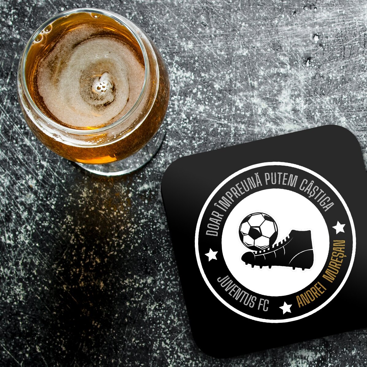 Personalised glass holder with text - Football team