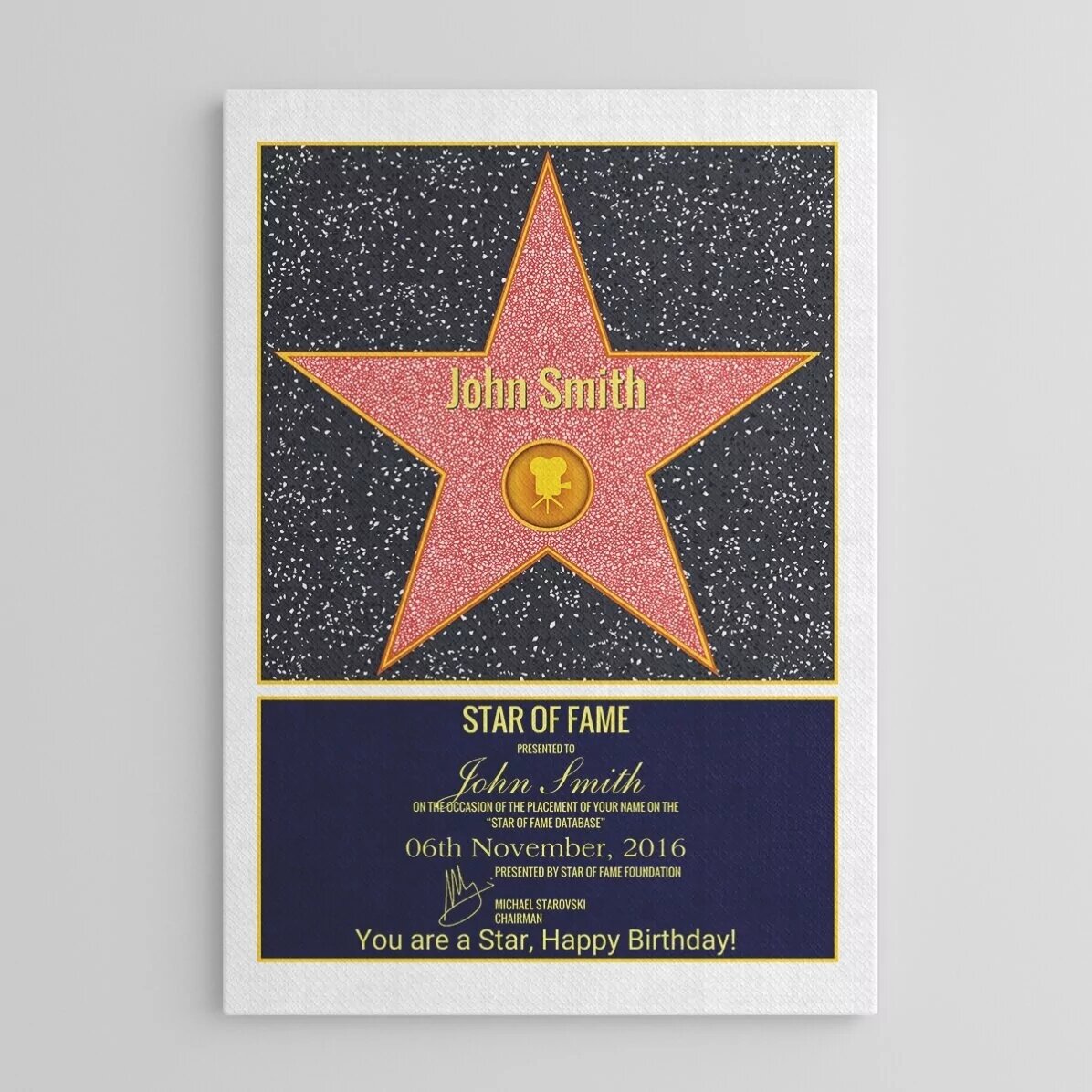 Individuell gestaltetes Leinwandbild – Star of Fame