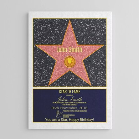 Personalised canvas painting - Star of Fame