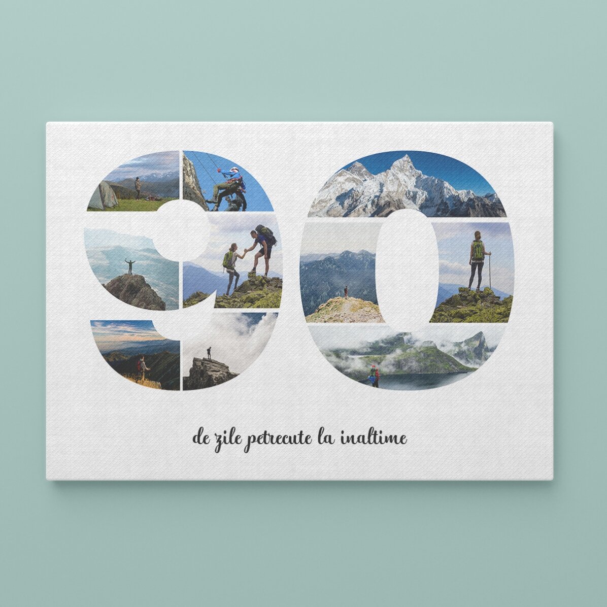 Individuell gestaltetes Landschaftsbild mit 10 Fotos, Modell Nr. 90 und Textbotschaft