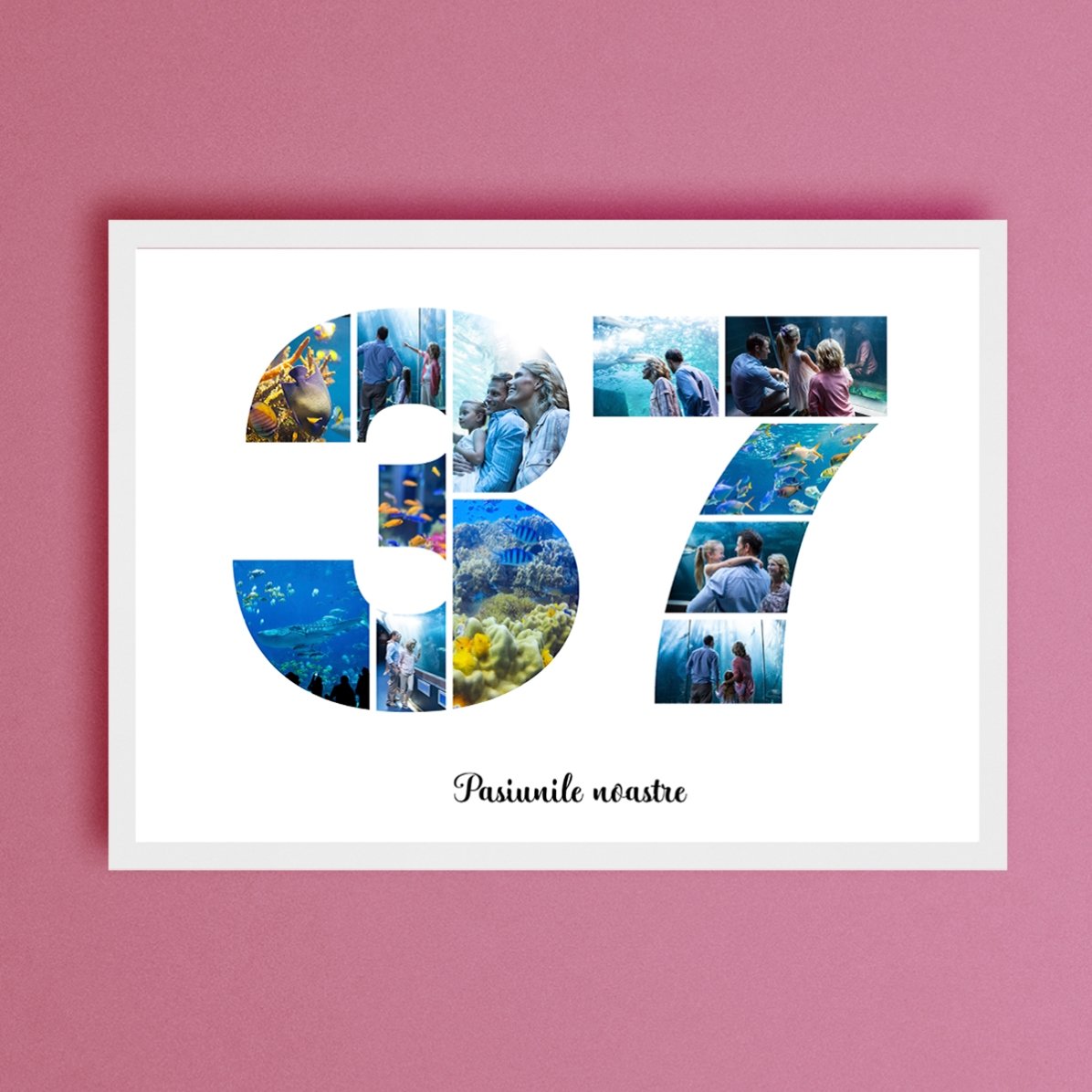 Individuell gestaltetes Landschaftsbild mit 12 Fotos, Modell Nr. 37 und Textbotschaft