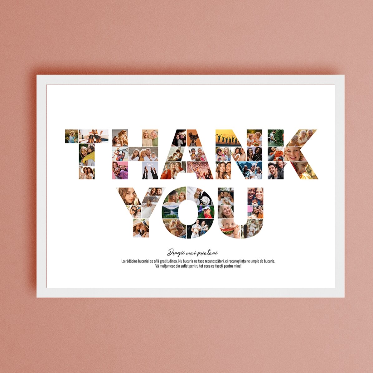 Individuell gestaltetes Landschaftsbild mit 46 Fotos und Text – THANK YOU