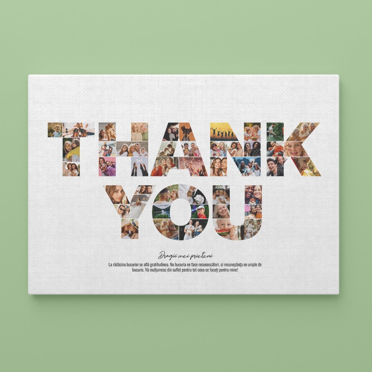 Individuell gestaltetes Landschaftsbild mit 46 Fotos und Text – THANK YOU