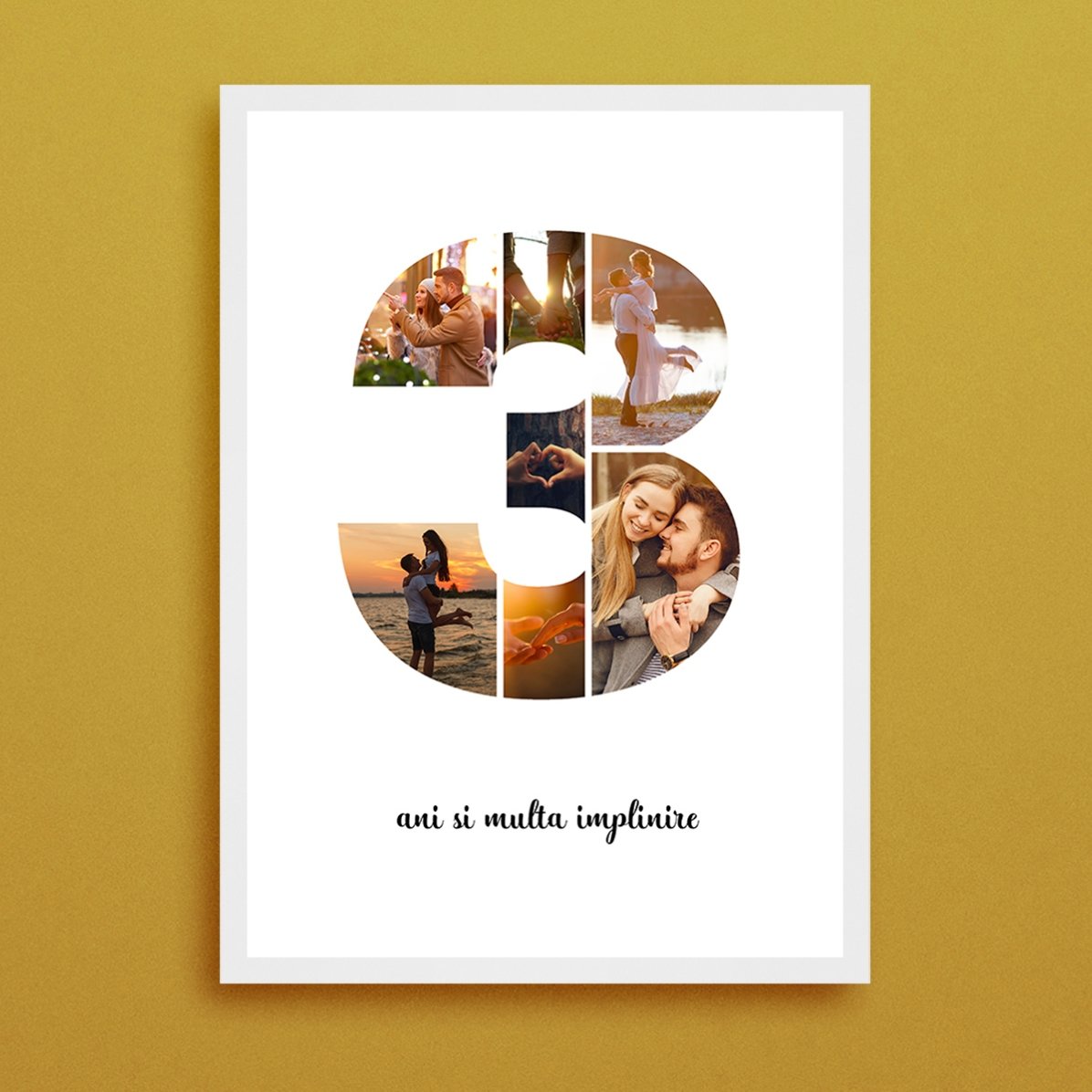 Individuell gestaltetes Bild mit 7 Fotos, Modell Nr. 3 und Textbotschaft