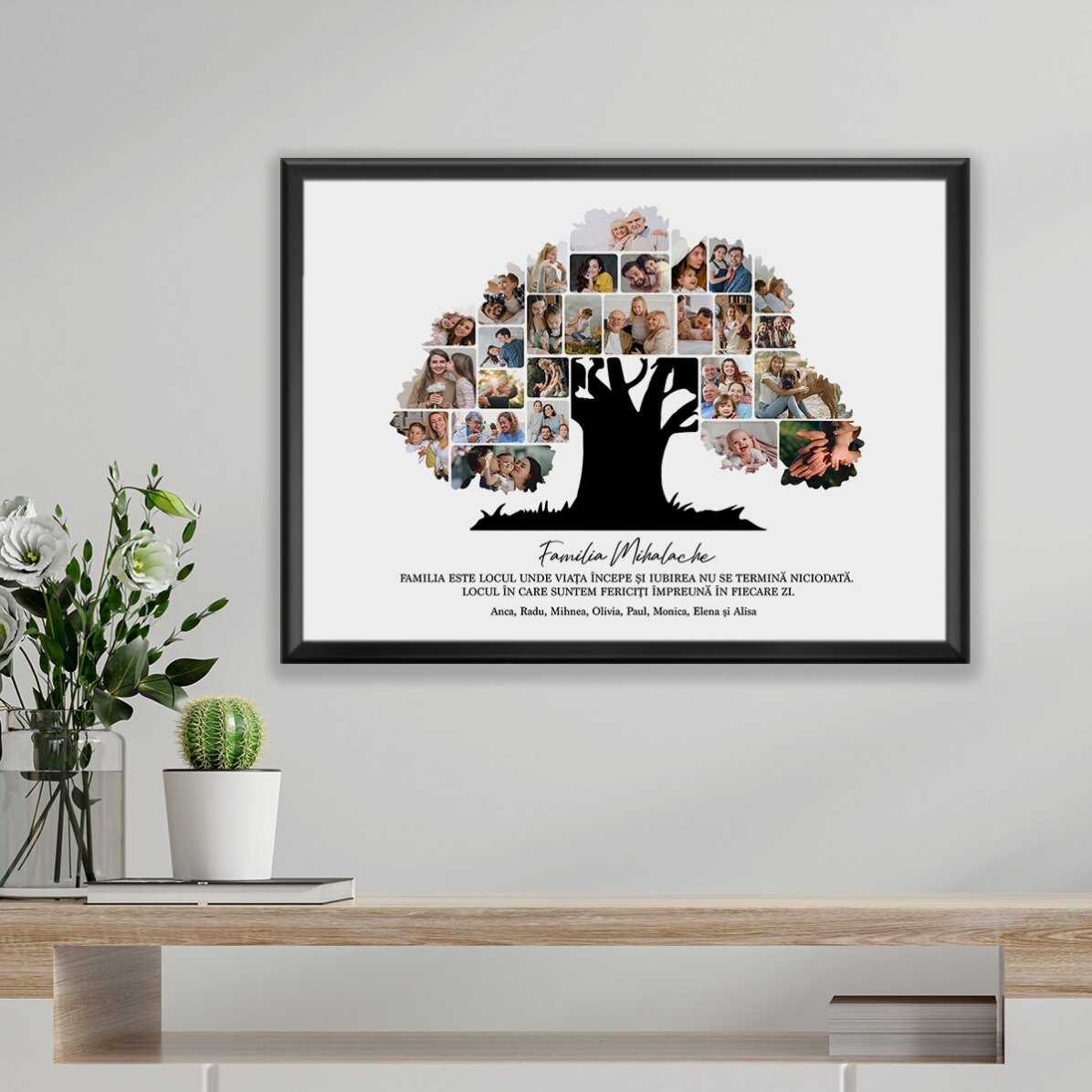 Individuell gestaltetes Landschaftsbild mit Fotos und Text – Unsere Familie