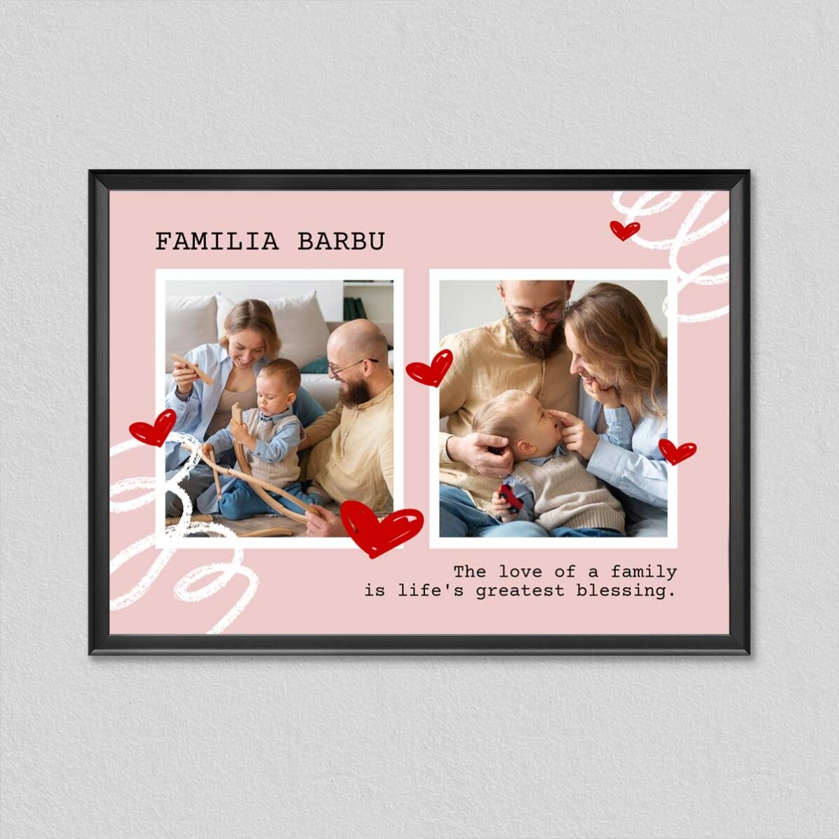 Individuell gestaltetes Bild mit 2 Fotos und Text – Familie