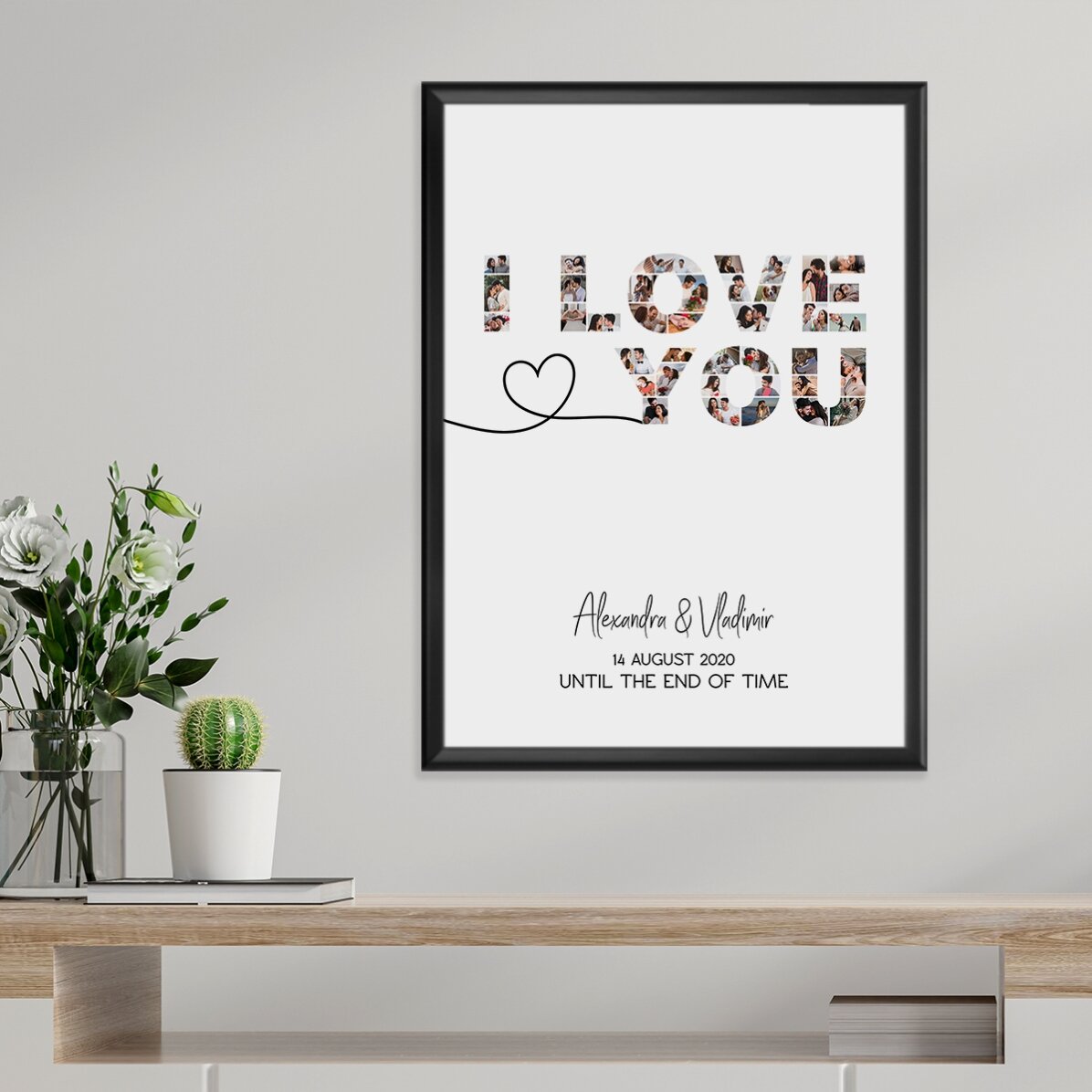 Individuell gestaltetes Bild mit 39 Fotos und Text – I love you