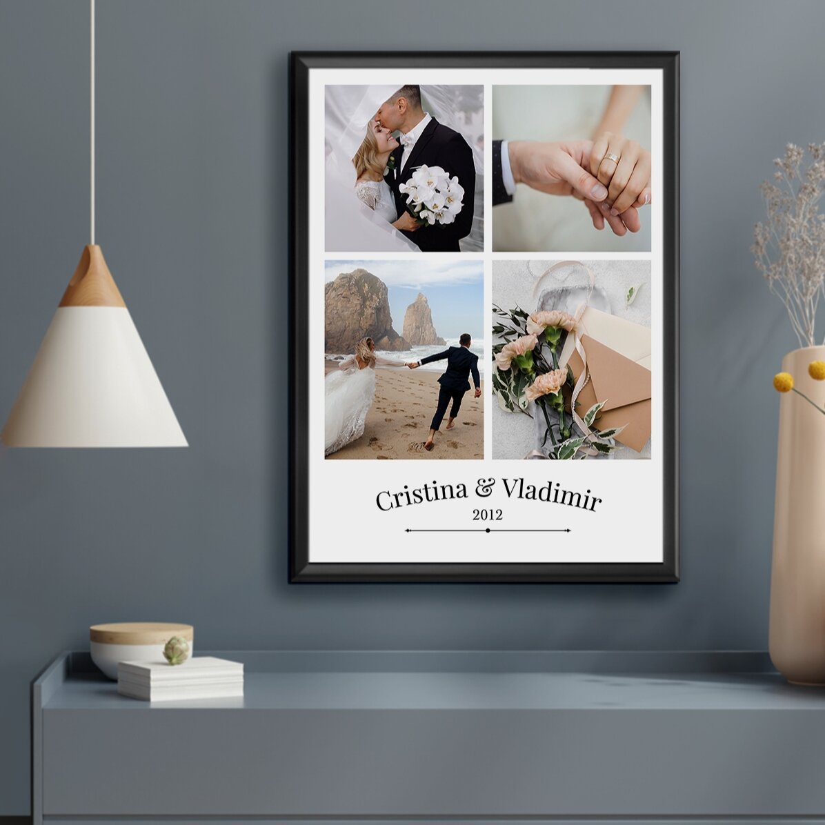 Individuell gestaltetes Bild mit 4 Paarfotos