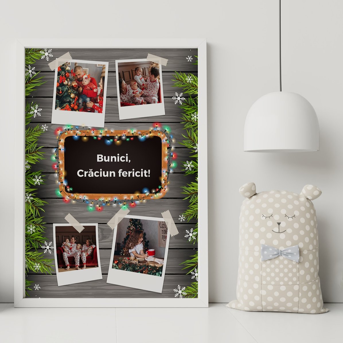 Individuell gestaltetes Bild mit 4 Fotos und Text – Weihnachtsmotiv