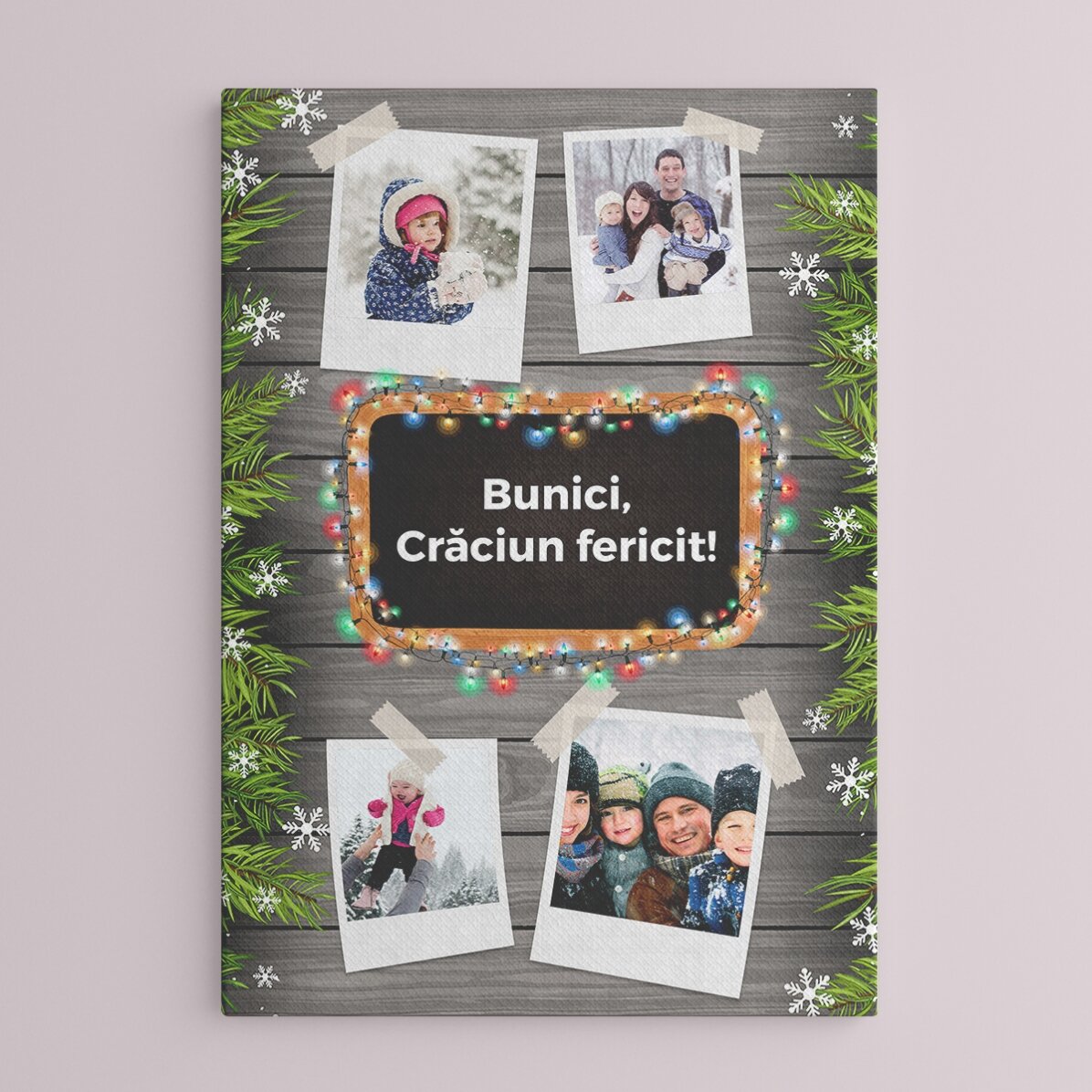 Individuell gestaltetes Bild mit 4 Fotos und Text – Weihnachtsmotiv