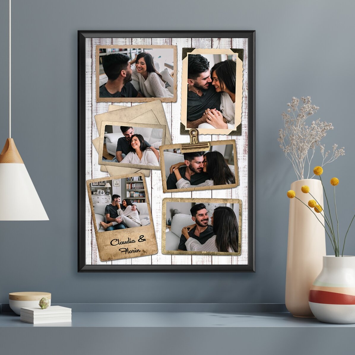 Individuell gestaltetes Bild mit 6 Fotos im Vintage-Design